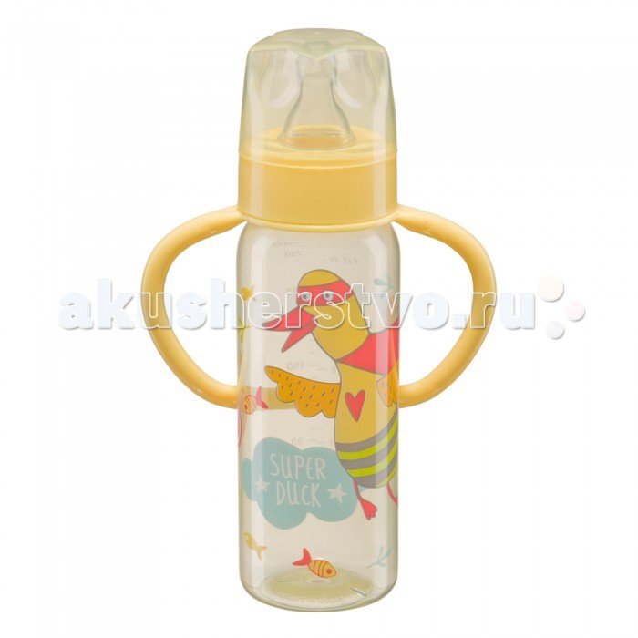 Бутылочка Happy Baby Baby Bottle с ручками и силиконовой соской 250 мл