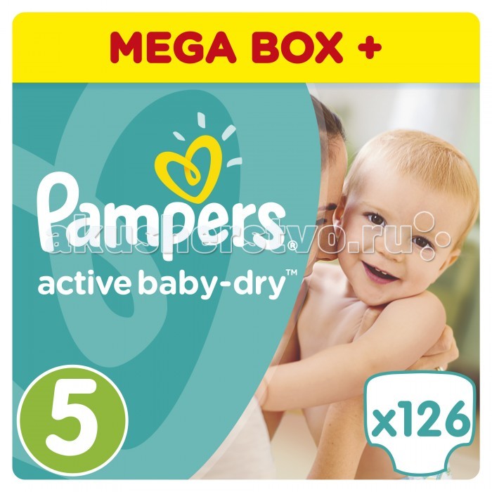 Pampers Подгузники Active Baby-Dry р.5 (11-18 кг) 126 шт.