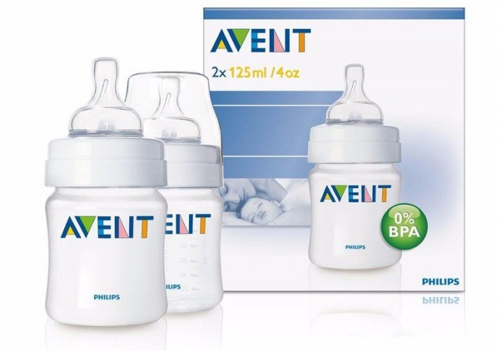 Бутылочка Philips-Avent для кормления Classic + 2 шт. 125 мл