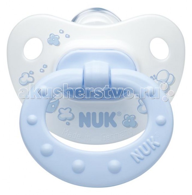 Пустышка Nuk ортодонтическая силиконовая Baby Blue, размер 1 (0-6 мес.)