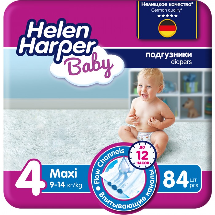 Helen Harper Подгузники Baby Maxi (7-18 кг) 84 шт.