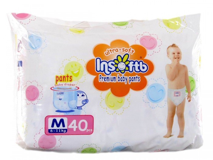 Insoftb Трусики-подгузники Premium Ultra-soft M (6-11 кг) 40 шт.