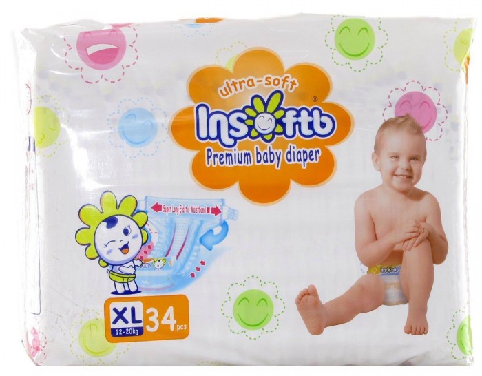 Insoftb Подгузники Premium Ultra-soft XL (12-20 кг) 34 шт.