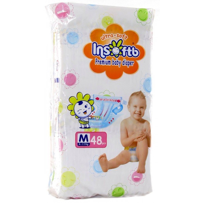 Insoftb Подгузники Premium Ultra-soft M (6-11 кг) 48 шт.