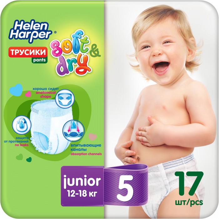 Helen Harper Трусики-подгузники Soft&Dry junior (12-18 кг) 17 шт.