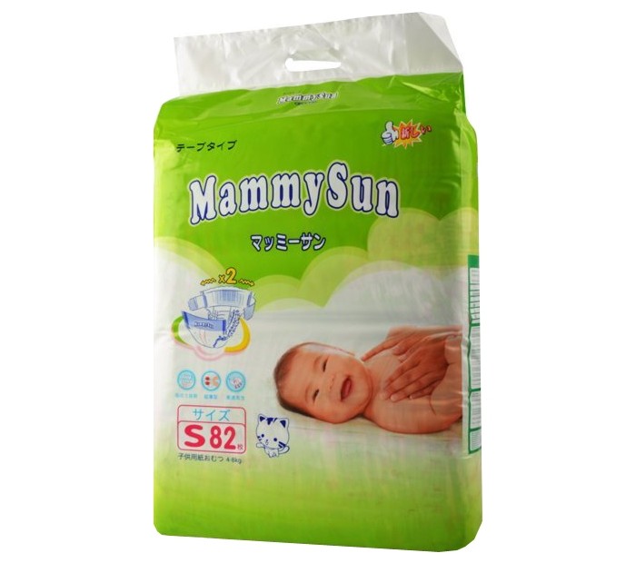 MammySun Подгузники S (4-8 кг) 82 шт.