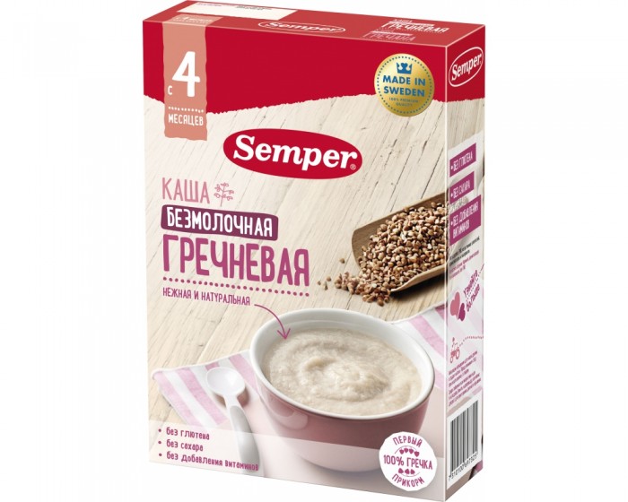 

Semper Безмолочная гречневая каша с 4 мес. 180 г