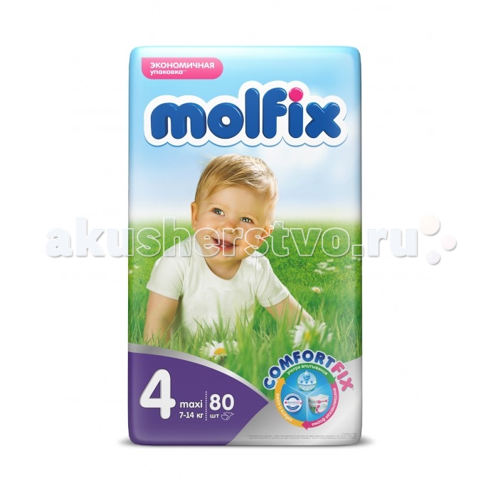 Molfix Подгузники Comfort Fix Макси 7-14 кг 80 шт.