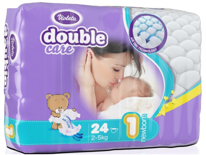 Violeta Подгузники размер 1 Newborn (2-5 кг) 24 шт.