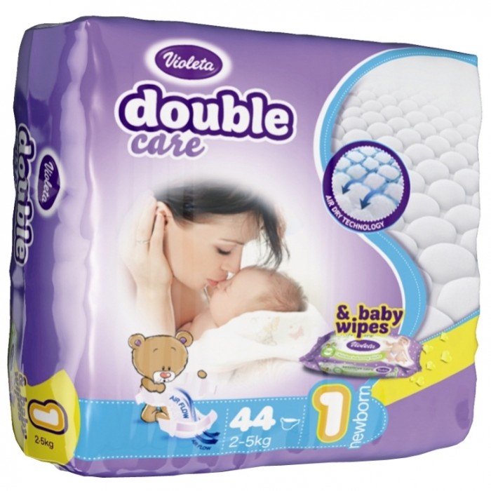 Violeta Подгузники размер 1 Newborn (2-5 кг) 44 шт.