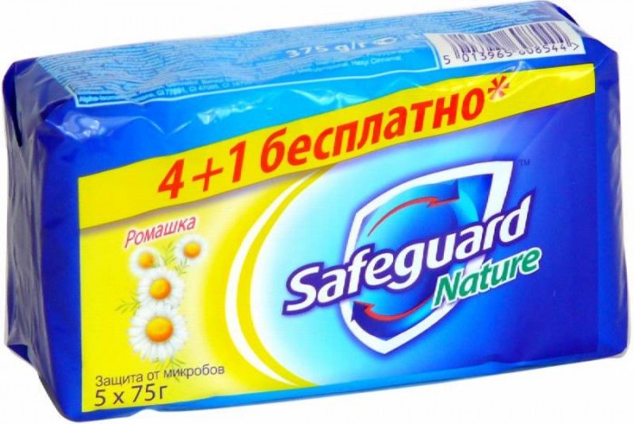 

Safeguard Мыло туалетное с Ромашкой 5х75 г