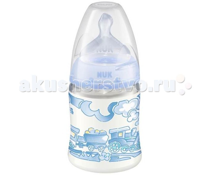 Бутылочка Nuk First Choice Baby Blue пластик с антиколиковой соской из силикона 150 мл