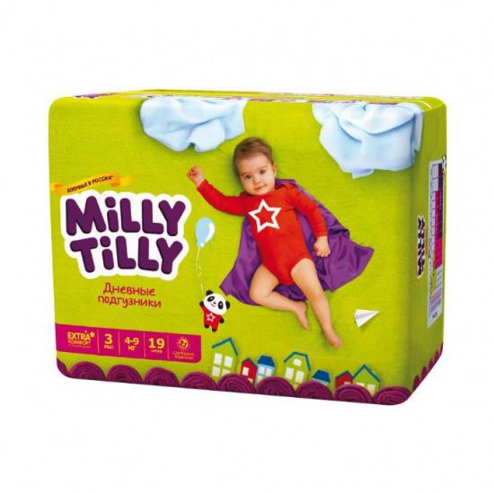 Milly Tilly Дневные подгузники Миди 4-9 кг 19 шт.