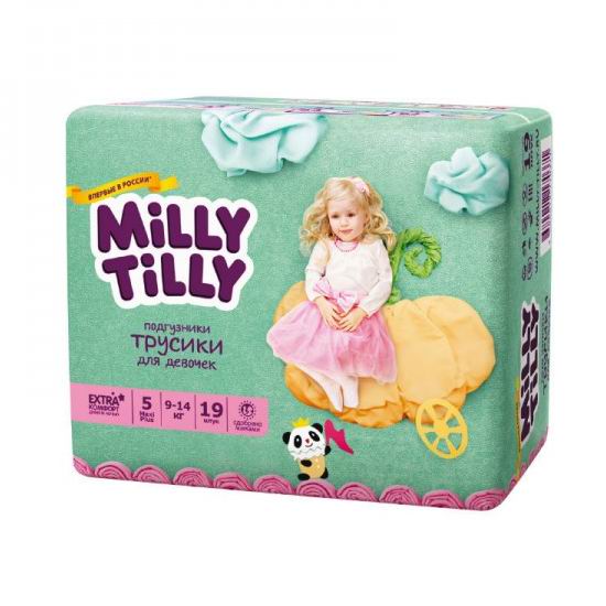 Milly Tilly Детские подгузники-трусики для девочек 9-14 кг 19 шт.