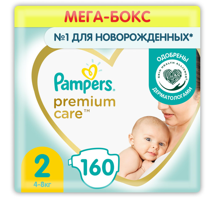 Pampers Подгузники Premium Care 2 р. (3-6 кг) 148 шт.