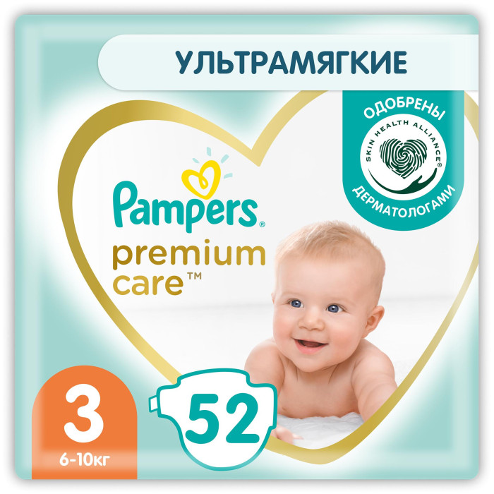 Pampers Подгузники Premium Care Эконом р.3 (5-9 кг) 60 шт.