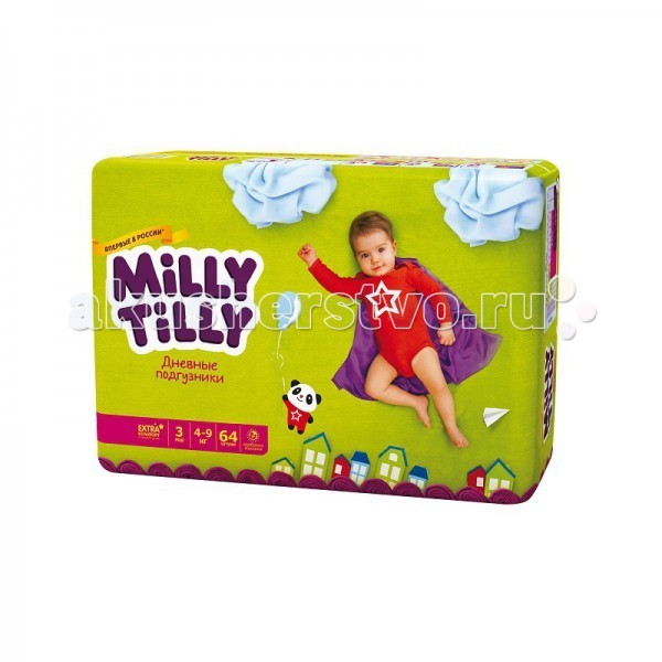 Milly Tilly Дневные подгузники Миди 3 4-9кг 64 шт.