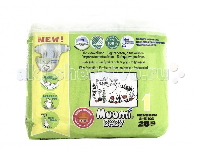 Muumi Подгузники Baby (2-5 кг) 25 шт.