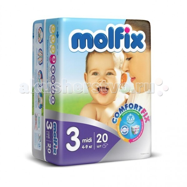 Molfix Подгузники Миди 3 (4-9 кг) 20 шт.