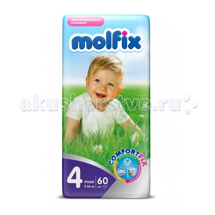 Molfix Подгузники Макси 4 (7-18 кг) 60 шт.