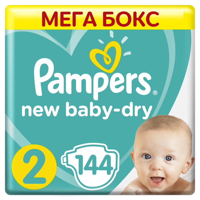 Pampers Подгузники New Baby-Dry Mini р.2 (3-6 кг) 144 шт.