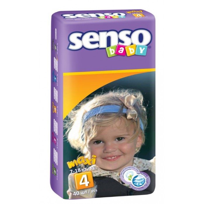 Senso Baby Подгузники макси (7-18 кг) 40 шт.