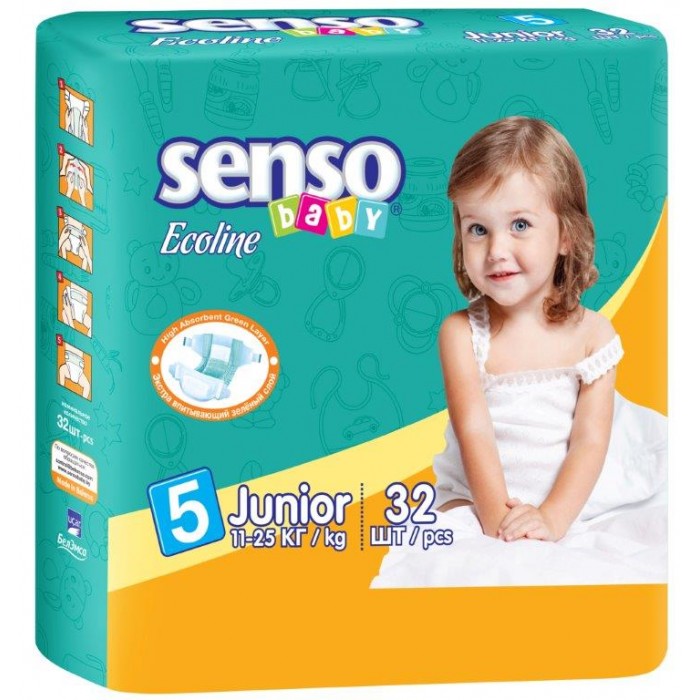 Senso Baby Подгузники Ecoline юниор (11-25 кг) 32 шт.