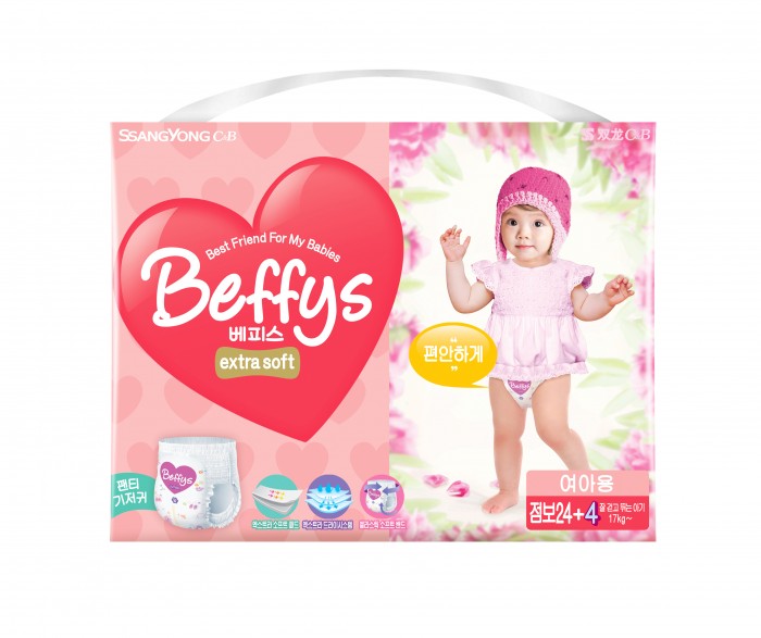 Beffy`s Подгузники-трусики для девочек extra soft XXL (17+ кг) 28 шт.