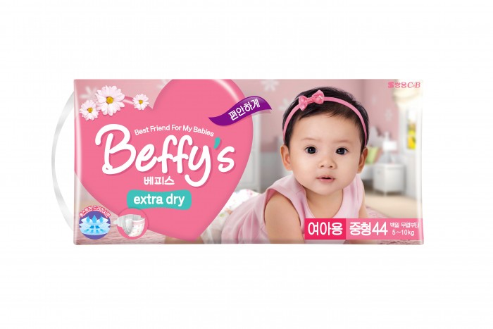 Beffy`s Подгузники для девочек extra dry M (5-10 кг) 44 шт.