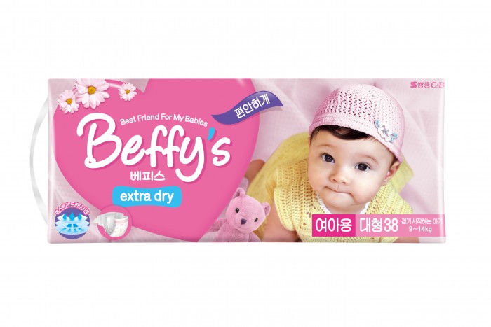 Beffy`s Подгузники для девочек extra dry L (9-14 кг) 38 шт.